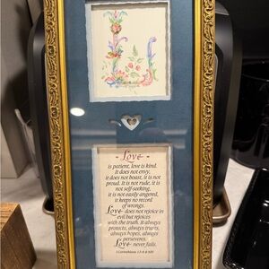 Elegant Gold Framed Love Quote Wall Art